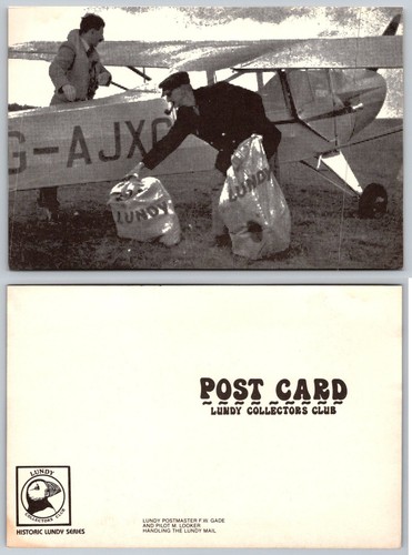 Lundy island air mail postcard - lundy,
