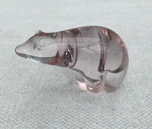 Clear glass polar bear - clear,