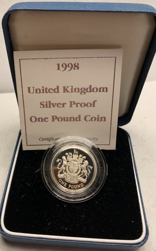 1998 silver proof coin - proof, £1