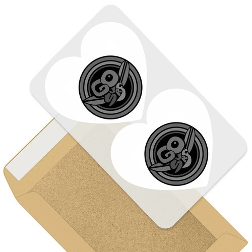 Heart stickers cm bw - 7.5,