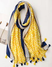 Ladies Yellow Blue Ditsy Arty