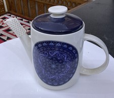 Retro Royal Doulton Teapot Flower Scroll Medallion BABYLON Blue Purple Tea Pot
