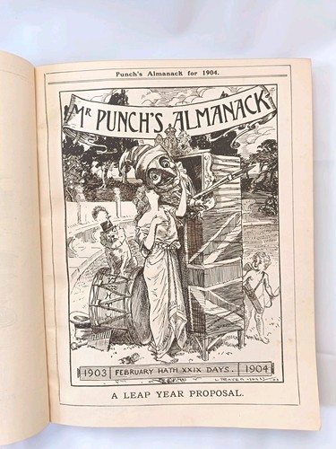 Antique book punch almanack - book,