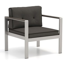 Outdoor Patio Armchair Aluminum Garden Modern Sofa Chair with Cushions