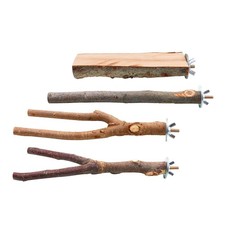 4x Wooden Parrot Perch Stand