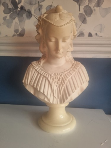 Vintage antique alabaster bust - alabaster,