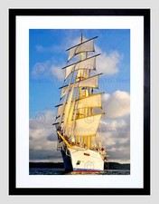 TRAVEL PHOTOGRAPH SHIP BOAT TALL MAST SAIL SEA NAUTICAL RIGGING PRINT B12X3393