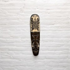 ChiselCraft Large 50cm Tiki Mask Tribal Art In or Outdoors Plaque Butterfly
