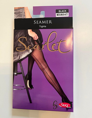 Silky scarlet seamer tights - scarlet,