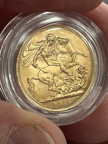 1916 gold sovereign - coin, perth
