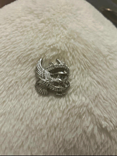 Signed silver tone - tone, bird