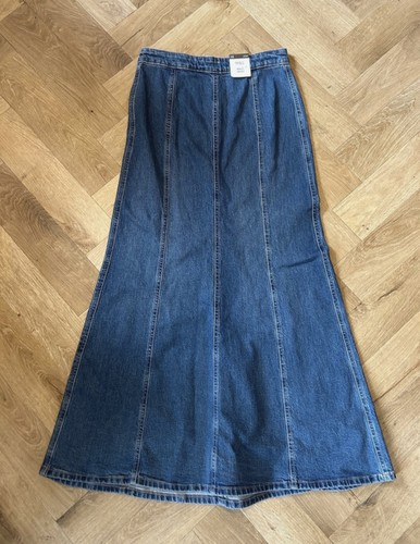 Blue denim maxi skirt size - denim,