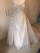 Stunning Blush Glittered Wedding Dress UK Size 20 FREE hooped underskirt