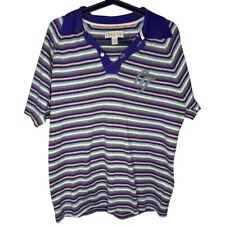 Clerk & Teller Polo Top Size 3-Medium Knit Stripe Cotton Shirt Retro Vintage Men