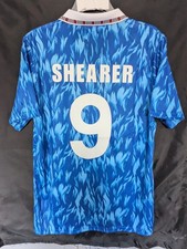 Southampton shirt 1991 92 1993 away blue football shirt jersey LARGE# SHEARER 9