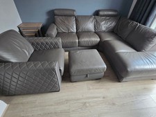 Dfs cohen grey leather corner - leather,