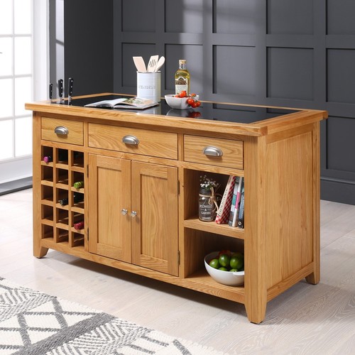 Cheshire kitchen island oak - kitchen,