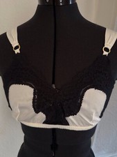 Stella Mccartney LUX Mulberry Silk & Lace  Black & Cream Bra L