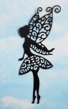 Die Cut cuts fairies with filigree wings  x 6 black silhouette fairy jar topper