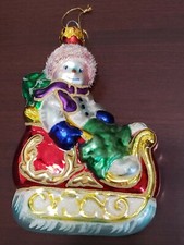 Vintage Glass Ornament -sleigh