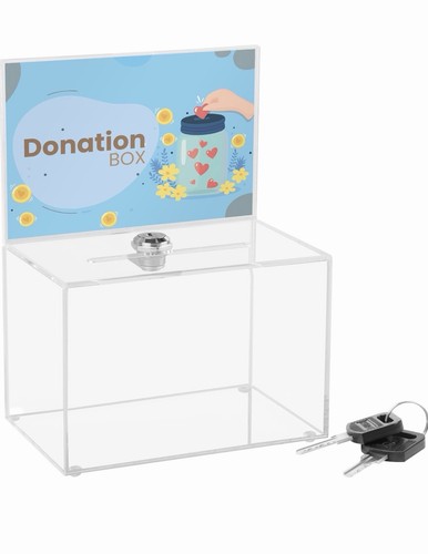 Portable acrylic donation - donation, box