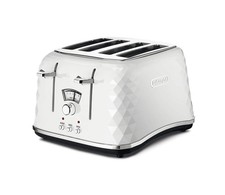 De'Longhi CTJ4003.W Brillante 4 Slice Toaster with Defrost Function 1800W
