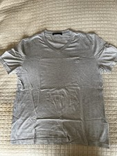 Louis Vuitton grey V Neck Lv Circle Logo T Shirt XL
