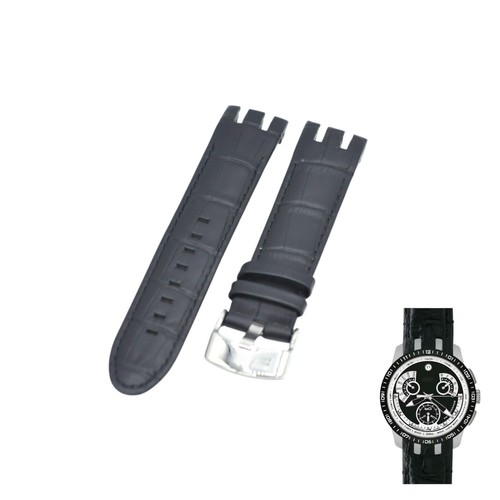 21mm black leather watch strap - 21mm,