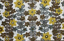 Vintage 60s barkcloth Fabric - Flower Design - Mid Century - 175cm long 