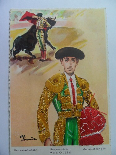 Embroidered silk postcard - embroidered,