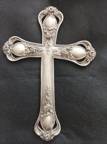 Vintage cross silver pewter - cross,