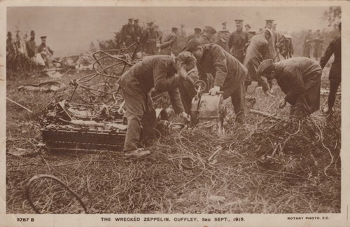 Ww1 zeppelin downed cuffley - ww1,