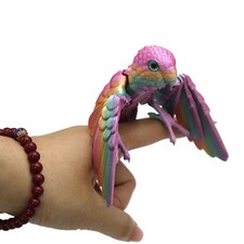 Sparkling 3D Printed Parrot Animal 3D Articulated Parrot Toys Fish Tank.