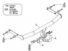 Swan Tow Bar For VW Polo 3/5 Doors Hatchback (2001-2009) V-114/1