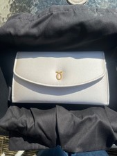 Launer London Tosca Satin Clutch with gold crossbody chain. Original packaging 