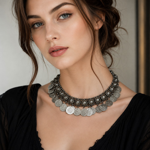 Afghan kuchi necklace choker - afghan,