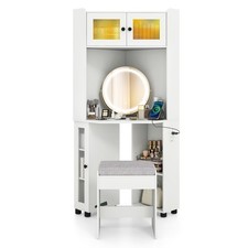 Corner Vanity Desk with Mirror