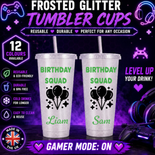 Personalised glitter reusable - personalised,
