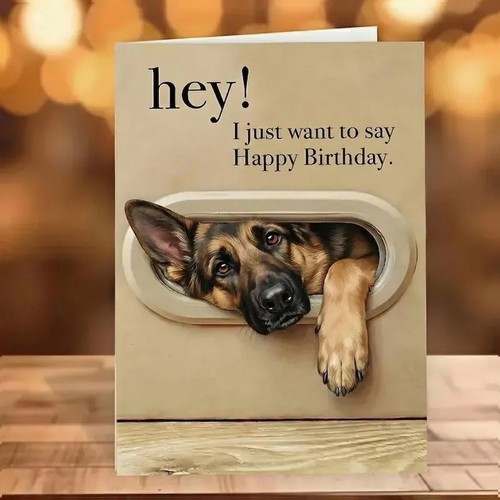 17cm dog birthday card - birthday, for