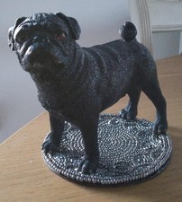 Vintage "Leonardo" Dog Figurine-Black Pug VGC