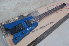 Custom Shop Blue Steinberger Spirit Headless Electric Guitar Without Headstock