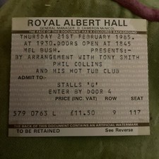 Phil Collins Ticket RAH 21 February 1985