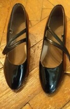 Women Shoes - Glossy Black with buckles - UK Size 4. Brand New