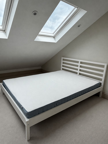 Ikea bed frame - bed, stained)