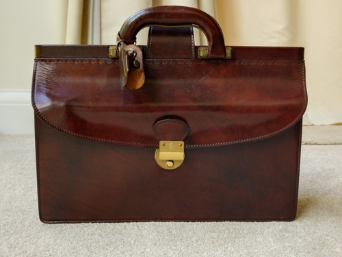Leather gladstone bag - leather,