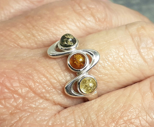 925 silver triple cognac - triple, green
