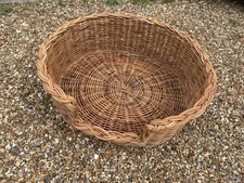 Large wicker basket dog bed Oval rigid grt condition - Big enough for greyhound