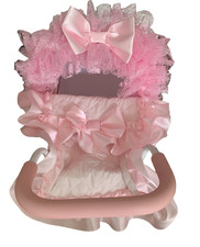 DOLLS PRAM SET IN PINK  OR