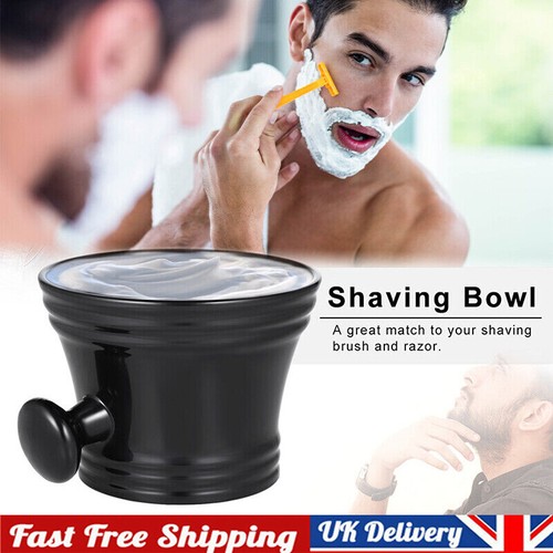 Plastic black shaving mug bowl - black,