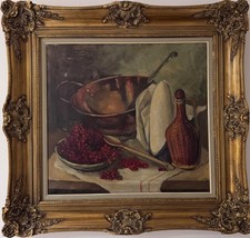 Very large French vintage oil
